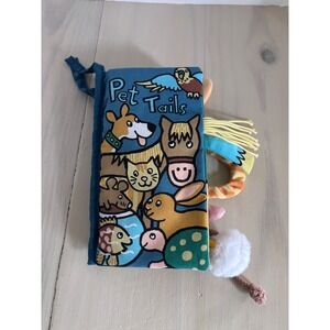 Jellycat Pet Tails Soft Cloth Activity Book Anne Wilkinson Sensory Toy 8.5in